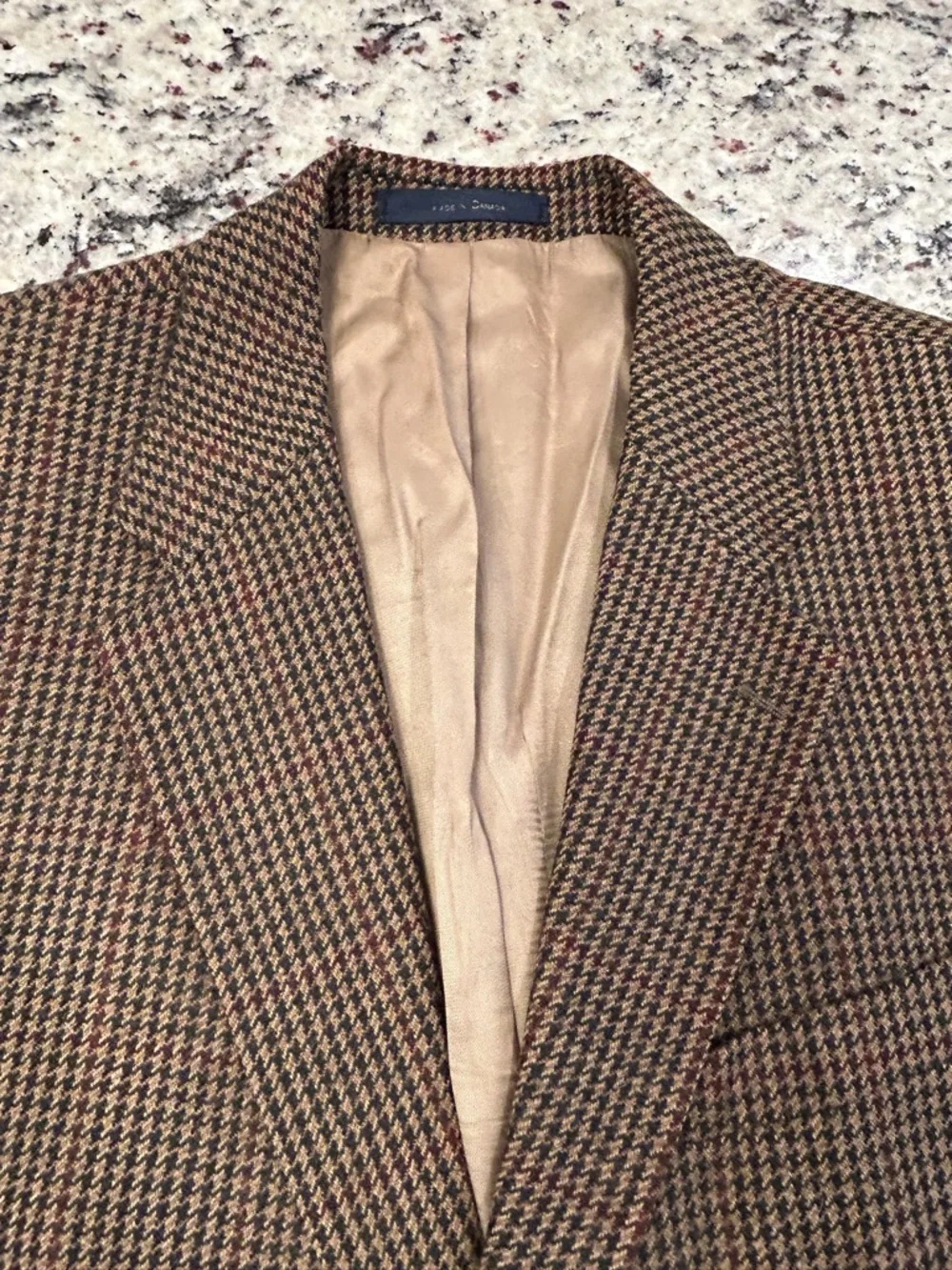 Polo University Club VTG Ralph Lauren Wool Alpaca Houndstooth Sport‎ Coat 44R